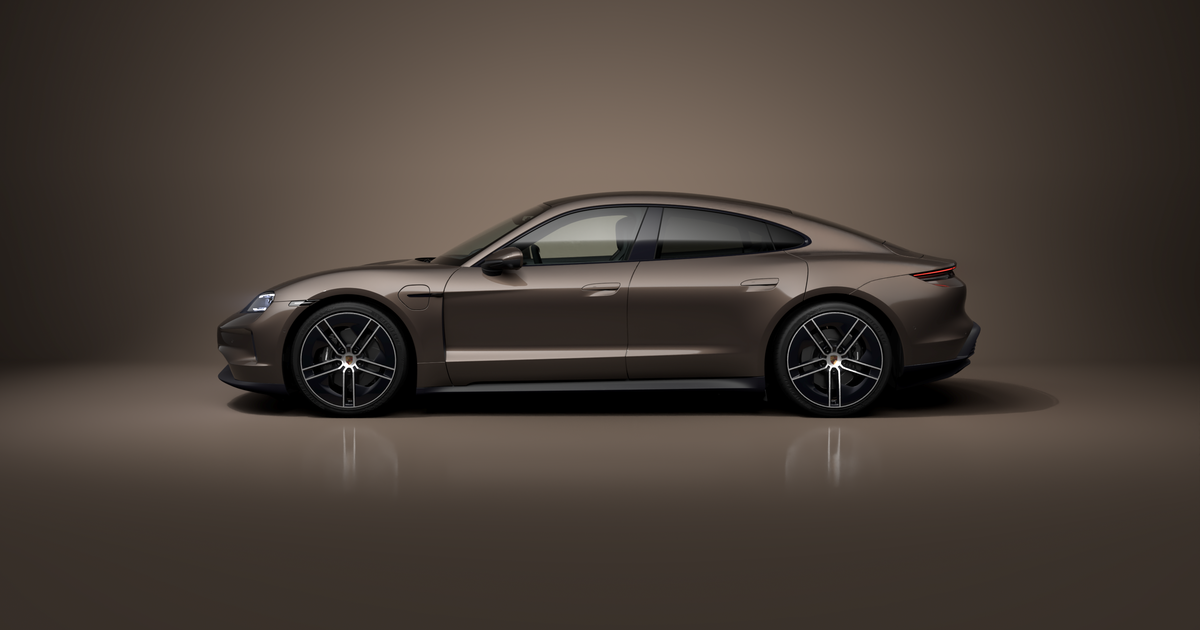 The Porsche Taycan in Chestnutbrownmetallic | Porsche Paint to Sample